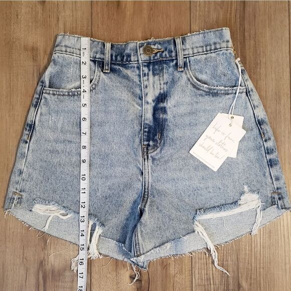 Show Me Your MuMu Tuscon High Rise Distressed Jean Shorts Size 24 NWT - Picture 13 of 13